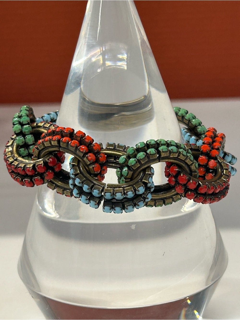 AMAZING! Konplott African Kiss glass crystal and heavy metal chunky link bracele